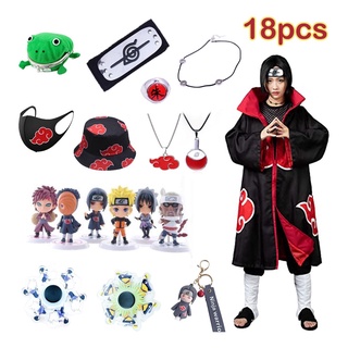 18 Piezas Naruto Akatsuki - Kit Cosplay Capa