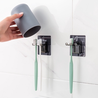 Soporte/Porta cepillos De dientes De color simple/Organizador Para baño/adhesivo De pared (8)