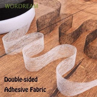 wordream 50m/rollo nuevo tejido adhesivo cinta de dobladillo web rollo de costura ropa de bricolaje artesanía ropa de hierro en doble cara/multicolor