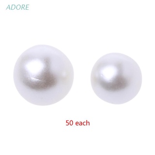 ador 50 botones redondos de perlas de imitación para costura, manualidades, con agujero, 10 mm, 12 mm