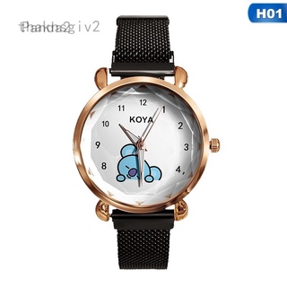 thaknsgiv kpop bts bangtan boys bt21 reloj de dibujos animados impermeable reloj de metal