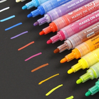 14 colores marcadores acrílicos color caramelo resaltador impermeable pluma de pintura set de arte
