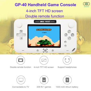 Consola de juegos de consola de juegos de mano Bao GP40 Nostalgic consola de Joystick incorporado 208 NES juegos 4.0 Inch TFT HD Screen niños Birthda