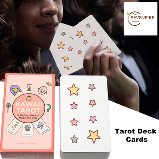 SevenFire 78Pcs Tarot Cards Kit Lovely Creative English Printed Deck Tarot Cards for Gift