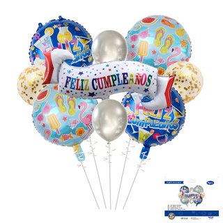 9 unids/set nuevo feliz cumpleanos película de aluminio globo conjunto de globos de feliz cumpleaños decoración de fiesta de cumpleaños (6)
