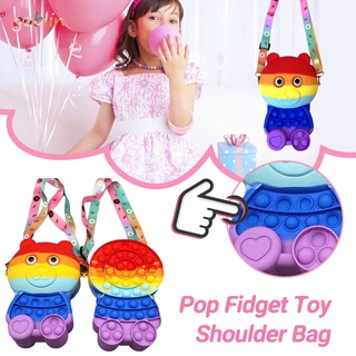goblin pop fidget juguete bolsa de hombro oso burbuja bolsa de silicona empuje bola monedero goblin