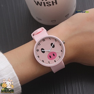 [En stock] Beautifullife lindo reloj de cuarzo analógico con banda de silicona con números árabes para mujeres