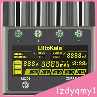 Cargador de batería de 4 bahías para carga inteligente 18650 26650 14500 AA NiMH (6)