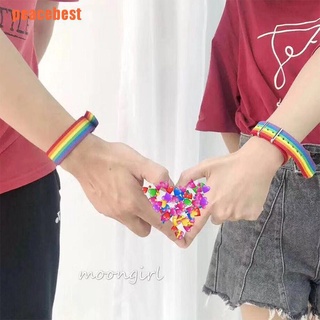 [eBes] pulseras tejidas arco iris Nepal lesbianas Gays bisexuales pulseras Brai tejida