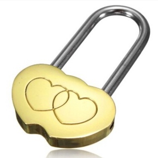 candado de oro grabado personalizado en forma de corazón amor cerradura regalo de aniversario