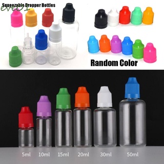 eve01 diy botellas recargables ojos vacíos gotero botellas colorido tapa pet plástico cosmético contenedor exprimible herramientas de maquillaje botellas de muestra