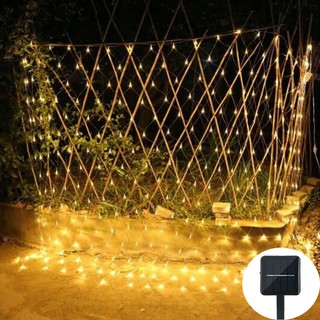 Solar navidad LED red malla cadena de luz X M/2X3M Waterprooof jardín al aire libre boda ventana cortina cadena de luz