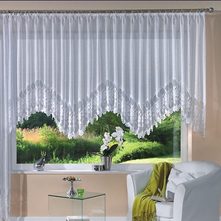 Estilo moderno medio arco de encaje ventana cortina envoltura cortina decoraciones de pantalla