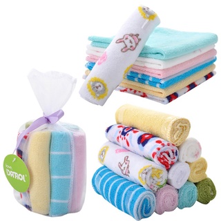 0-1Y 8PCS bebé impresión cuadrada toalla suave pañuelo de algodón recién nacido paño de Saliva 0-1T