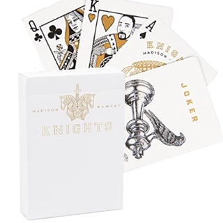 Ellusionist White Knights - juego de cartas para bicicleta, diseño de Daniel Madison Poker, tamaño de cartas mágicas