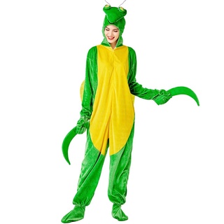 Halloween Garden Activity Neutral Couple Animal Costume Carnival Party Performance Wear Mantis Printed Jumpsuit eFzm