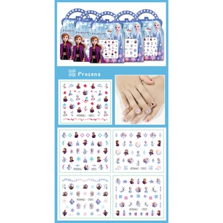 5Pcs/lot Disney Makeup Toy Nail Stickers No Repeat Anime Frozen Princess Elsa Anna Minnie Mouse Figures Baby Girl Classic Toys Gift (6)