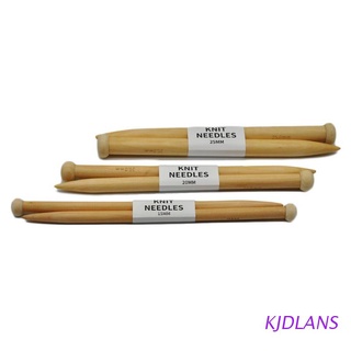 kjdlans 3 pares 15/20/25 mm agujas de tejer de madera gancho diy bufanda suéter herramienta de tejer artesanía