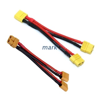 mar. xt60 cable conector de batería paralelo de doble extensión y divisor resistente al calor alambre de silicona 1 hembra 2 macho o 1 macho 2 hembra