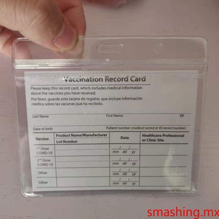 [disponible en inventario] funda protectora para tarjeta de vacunación de 4 x 3 pulgadas para vacunas de vinilo transparente manga de plástico smashing.mx
