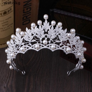 wutiskg 2019 nueva moda boda cristal perla coronas diamantes de imitación tiara novias diadema mx