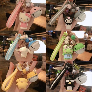 Colgante llavero Sanrio, Melody, Kuromi, Hello Kitty, Keroppi, Cinnamoroll, joyería de felpa para regalo de cumpleaños