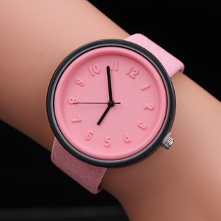 Unisex Simple número relojes mujeres japonés moda reloj de lujo cuarzo lona correa reloj de pulsera niñas relojes regalos