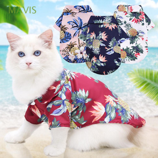 MAVIS Floral perro camisas de playa productos para mascotas ropa de gato para pequeño perro grande T-Shirt verano Hawaiian Chihuahua transpirable chaleco para mascotas/Multicolor