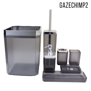 [GAZECHIMP2] Juego de accesorios para encimera de baño, 7 piezas, cepillo de inodoro, vaso (1)