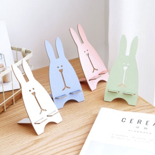 ready stock lindo diseño de conejo duradero de madera soporte universal de escritorio