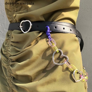 desertwatergala moda punk hip-hop moda acrílico cintura cadena pantalones cadena jeans corazón cadenas dwl
