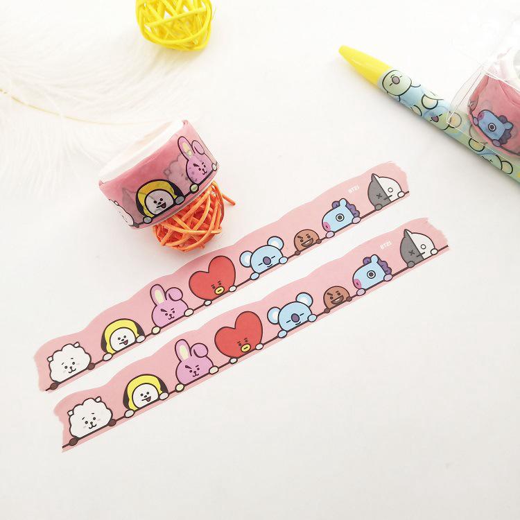 bt21 cinta en forma de emoji pegatina bts y cinta de papel papelería (9)