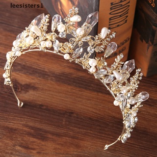 leesisters1 oro barroco corona niñas boda accesorios para el cabello novia tiara novia ropa de pelo mx