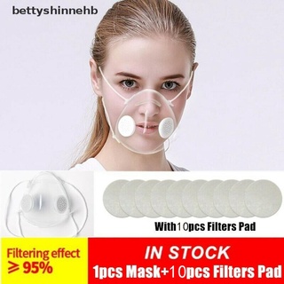 BHB> Transparent Clear Face Masks & 10pcs Fliter Anti-droplets Respirator Mouth Cover Hot