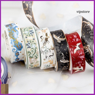 [VIP] cinta adhesiva de papel de oro estilo chino DIY manualidades purpurina Washi papel pegatina decoración