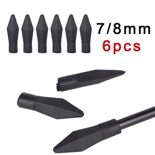 pack de cabezas de flecha práctica cabezas de flecha 7 mm/8 mm tiro con arco negro reemplazo 6pcs