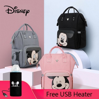 Disney Classic Mickey USB Bolsa De Pañales Mochila Bebé Para Mamá Maternidad Impermeable Para El Cuidado Del Cochecito