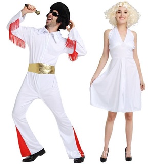Disfraz de Halloween COSMarilyn Monroe ropa Presley traje Falda peluca gran onda rendimiento traje y accesorios