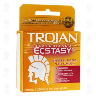 Preservativo Trojan ecstasy Con 2 condones (3 Cajas ) Empaque discreto.