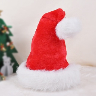 moda de felpa de navidad sombrero rojo de felpa de navidad decoración sombrero de adulto niños de navidad sombrero al por mayor