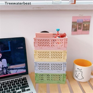 [treewaterbest] mini caja de almacenamiento plegable plegable contenedor de escritorio cosméticos cesta de almacenamiento mx