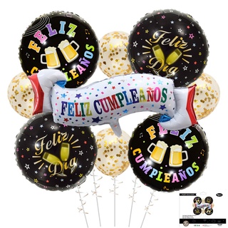 9 unids/set nuevo feliz cumpleanos película de aluminio globo conjunto de globos de feliz cumpleaños decoración de fiesta de cumpleaños (5)