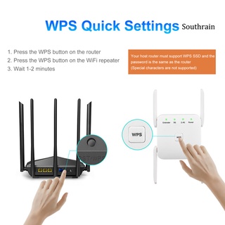 Southrain WD-R1203U WiFi repetidor de alta velocidad transmisión Anti-interferencia de frecuencia Dual 1200Mbps 5G Plug Play WiFi extensor de alcance para el hogar (7)