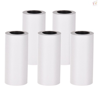 [rcc] 5 rollos de papel térmico autoadhesivo, papel adhesivo blanco, sin bpa, 57 x 30 mm, sin papel de respaldo para peripage paperang poooli phomemo pocket impresora térmica