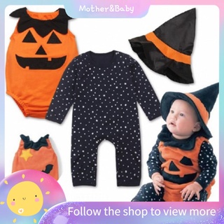 Go conjunto de traje de disfraz de Halloween para bebés 3 piezas/juego de pantalones de calabaza mameluco