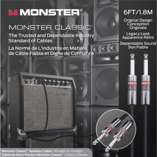 Monster Prolink Classic Monster - Cable para altavoz (6 pies), recto a recto