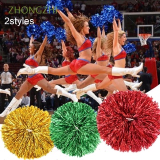 ZHONGZHI Team Sports Cheerleading Pom Poms Club Supply Pompoms Cheer Streamer Pompoms Plastic handle Kids Adults Metallic Streamer Party Costume Sport Supply Dance Decorator Dance Cheering/Multicolor
