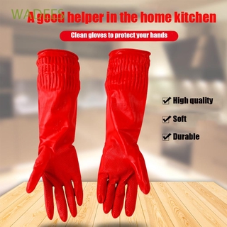 WADEES accesorios hogar guantes de goma cocina látex guantes rojo impermeable herramientas lavado lavado platos limpieza manga larga (1)