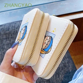 ZHANGYAO Women Coin Purse Japanese style ID Card cover Short Wallet Mini Money clip Multi Card Pockets Organ Card Bag PU Leather Credit Card Clip Zipper Card Holder