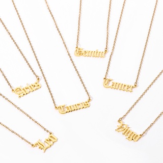 12 collares de constelación de acero inoxidable encanto cadena de oro collares para la joyería de cumpleaños hombre mujeres regalos (2)